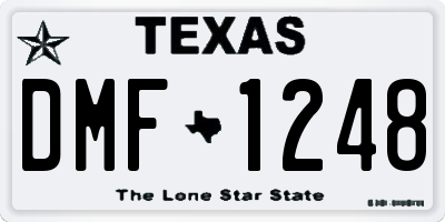 TX license plate DMF1248