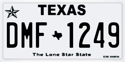 TX license plate DMF1249