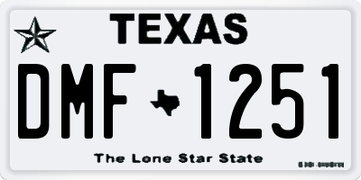 TX license plate DMF1251