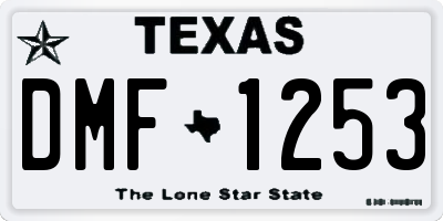 TX license plate DMF1253