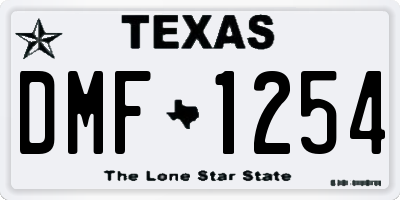 TX license plate DMF1254