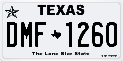 TX license plate DMF1260