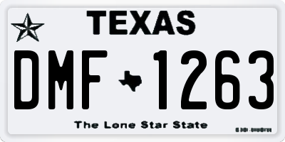 TX license plate DMF1263