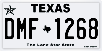 TX license plate DMF1268