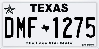 TX license plate DMF1275