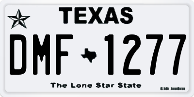 TX license plate DMF1277