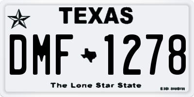 TX license plate DMF1278