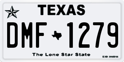 TX license plate DMF1279