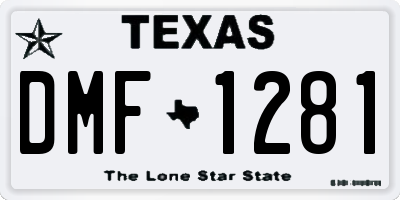 TX license plate DMF1281
