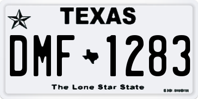 TX license plate DMF1283