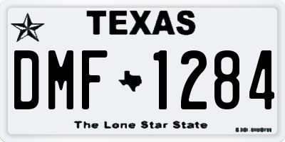 TX license plate DMF1284