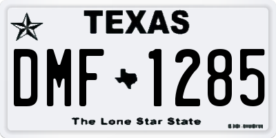 TX license plate DMF1285