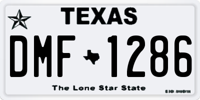 TX license plate DMF1286