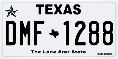 TX license plate DMF1288