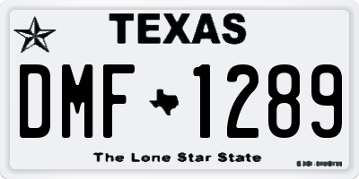 TX license plate DMF1289