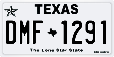 TX license plate DMF1291