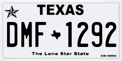 TX license plate DMF1292