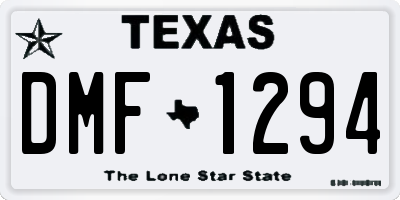 TX license plate DMF1294