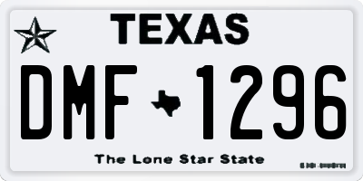 TX license plate DMF1296