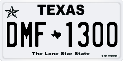 TX license plate DMF1300