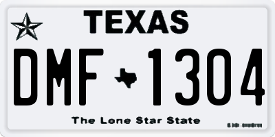 TX license plate DMF1304