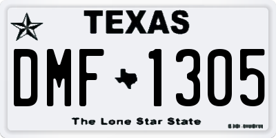 TX license plate DMF1305