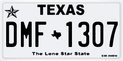 TX license plate DMF1307