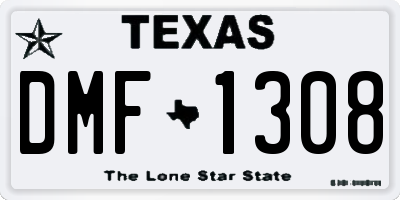 TX license plate DMF1308