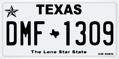 TX license plate DMF1309