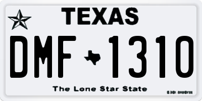 TX license plate DMF1310