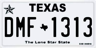 TX license plate DMF1313