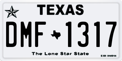 TX license plate DMF1317