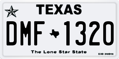 TX license plate DMF1320