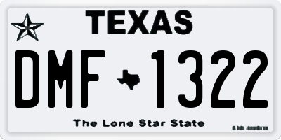TX license plate DMF1322