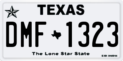 TX license plate DMF1323