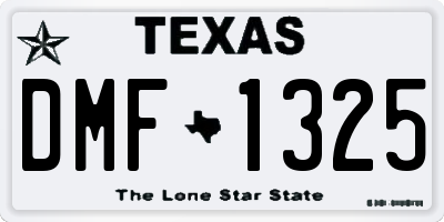 TX license plate DMF1325