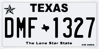 TX license plate DMF1327