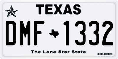 TX license plate DMF1332