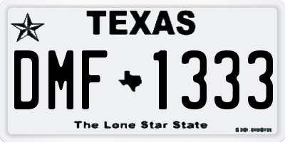 TX license plate DMF1333