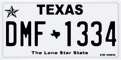 TX license plate DMF1334