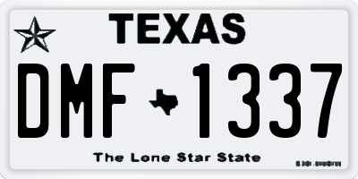 TX license plate DMF1337