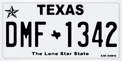 TX license plate DMF1342