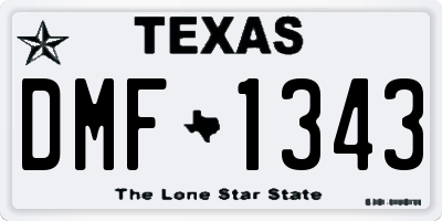 TX license plate DMF1343