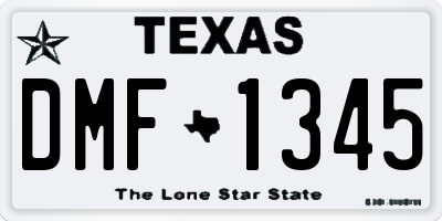 TX license plate DMF1345