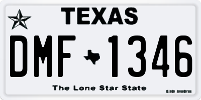 TX license plate DMF1346