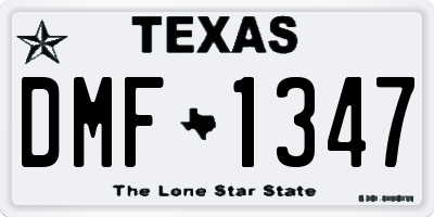 TX license plate DMF1347