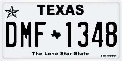TX license plate DMF1348