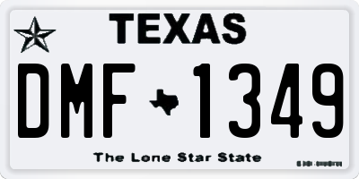 TX license plate DMF1349