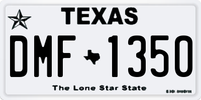 TX license plate DMF1350