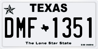 TX license plate DMF1351